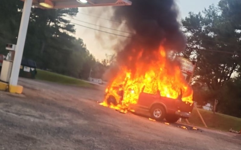 Vehicle Fire at McAdams Kwik Stop Tuesday Morning