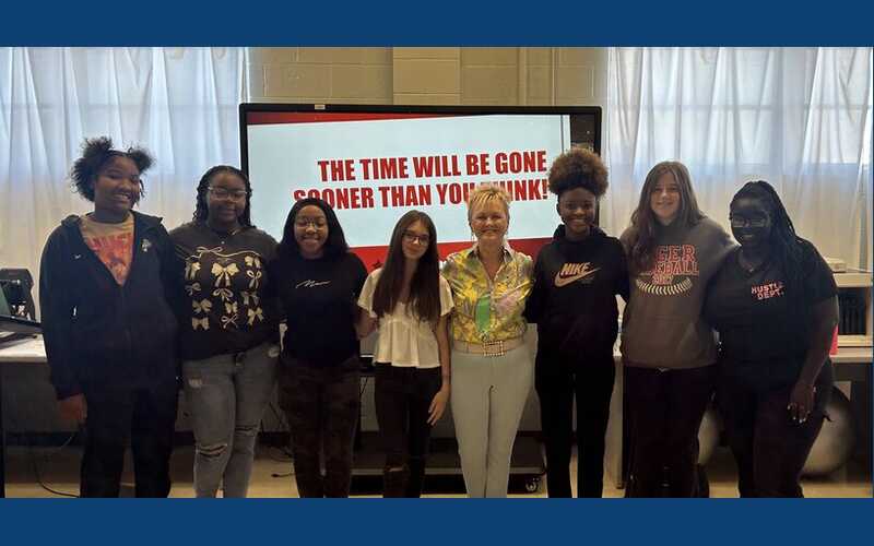 Photo: Local students meet with career coach
