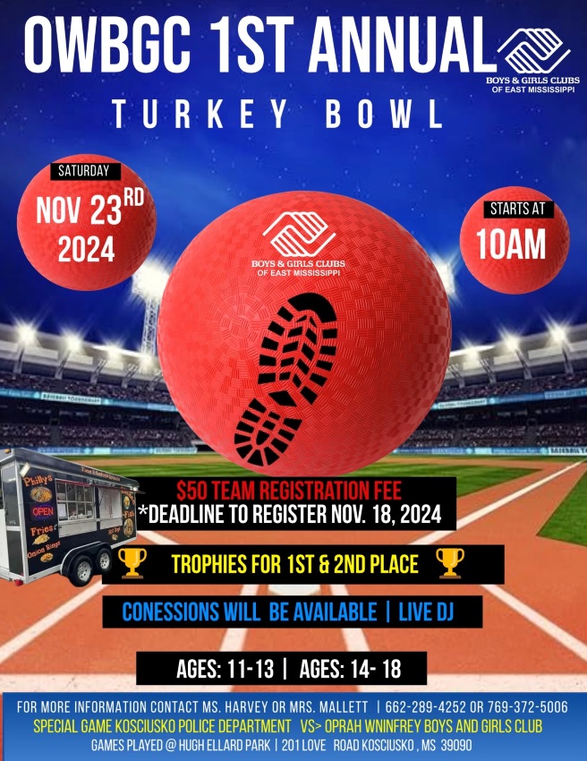 POSTPONED: Oprah Winfrey Boys & Girls Club to Host Turkey Bowl Kickball Tournament
