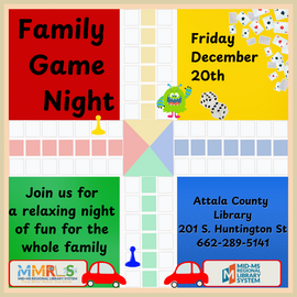 Attala County Library to host Family Game Night
