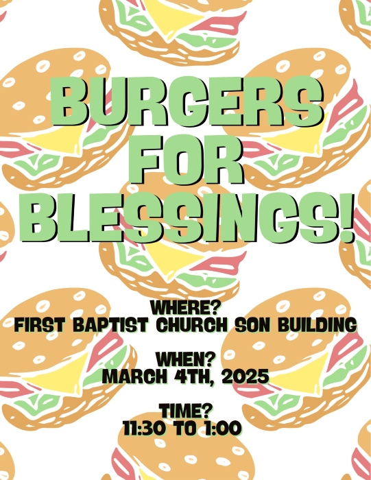 Burgers for Blessings Tuesday in Kosciusko