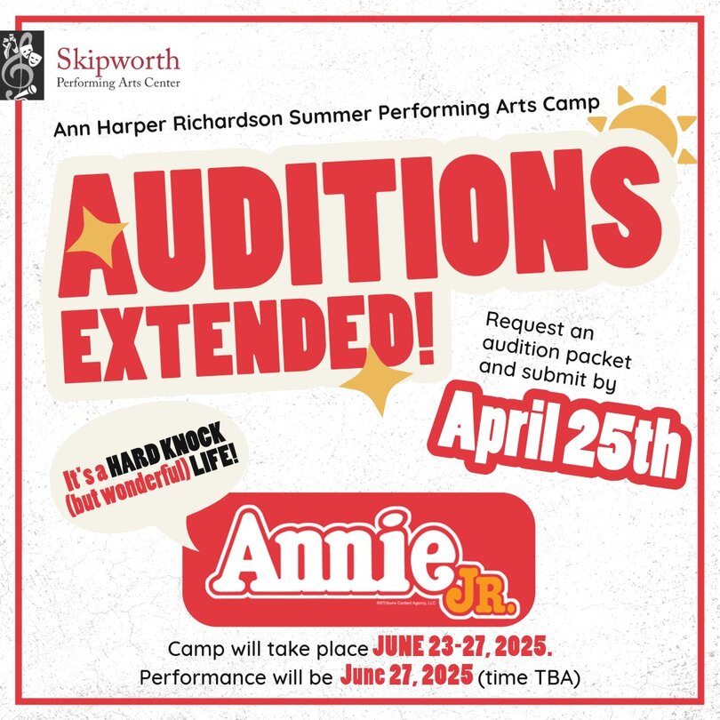 “Annie Jr.” auditions now open for Ann Harper Richardson Summer Performing Arts Camp in Kosciusko