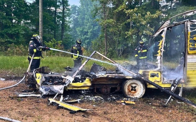Camper Destroyed by Fire in Attala