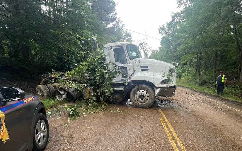 Crash Involving a Semi Hauling Gravel on Hwy 12 E