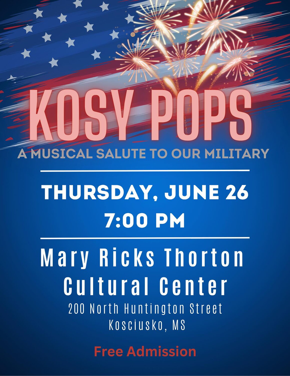 Kosy Pops concert planned for June 26