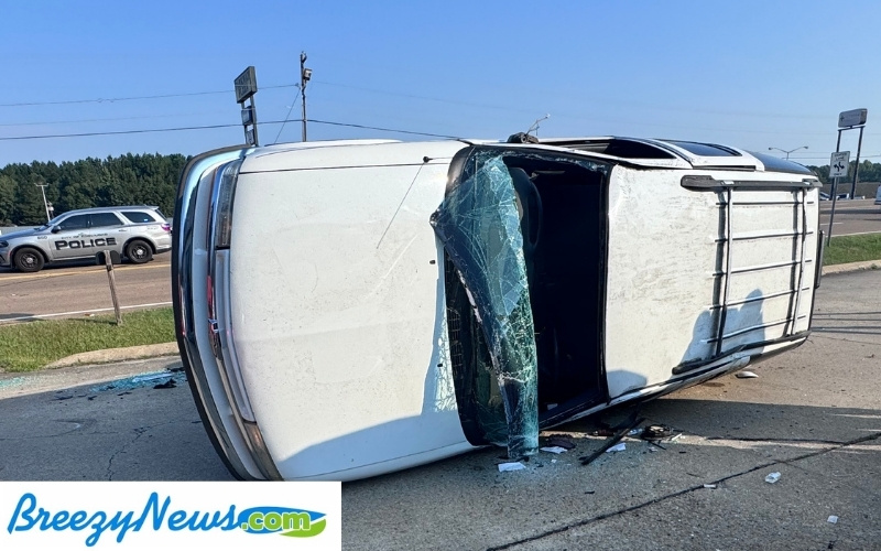 Rollover Crash on Hwy 12 in front of Gym