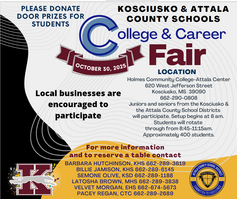 Kosciusko & Attala County Schools to Host College & Career Fair October 30