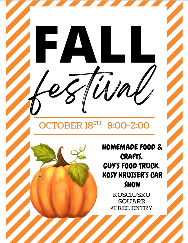 Kosciusko Fall Festival planned for Oct. 18