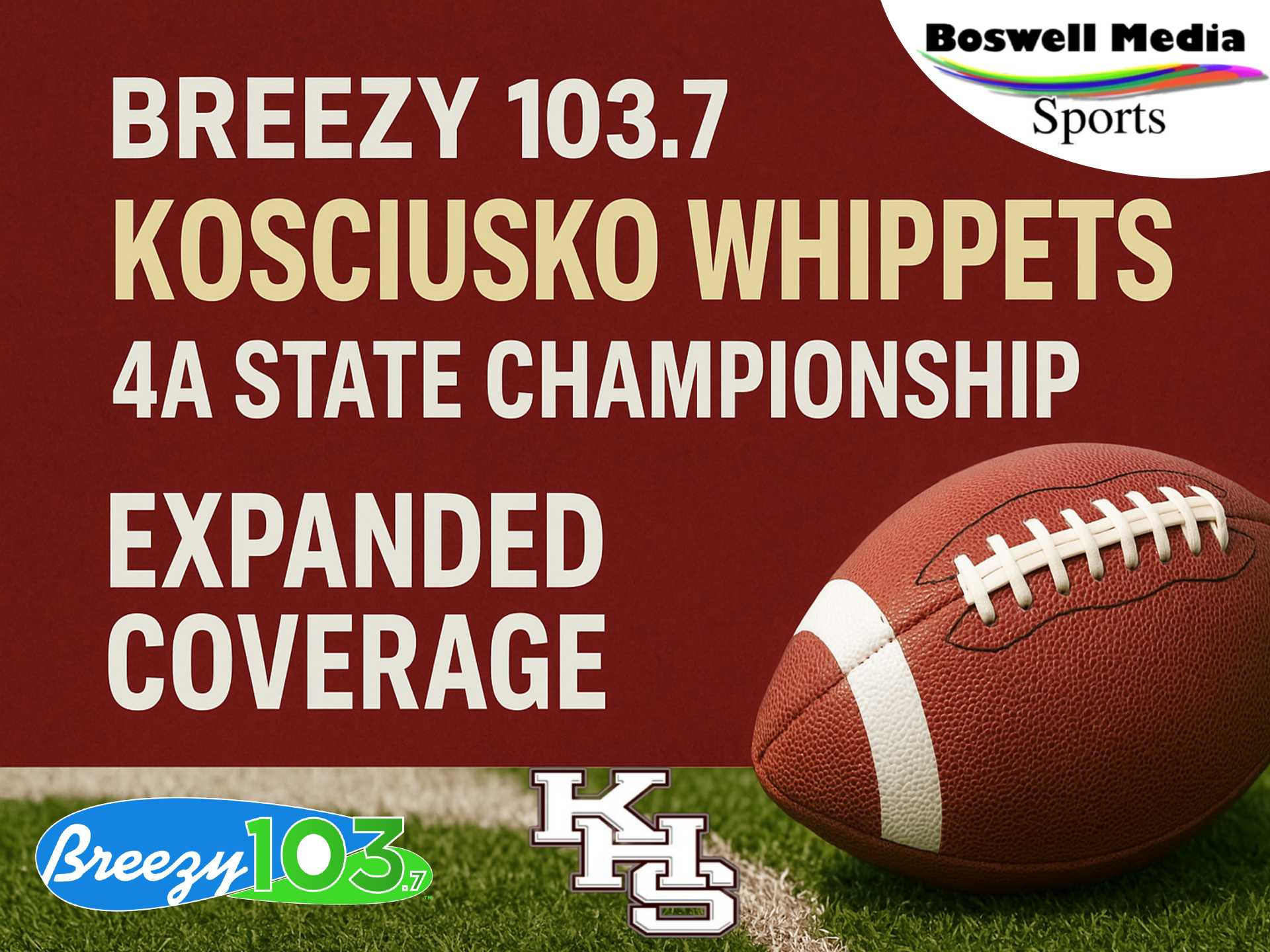Breezy 103 to provide expanded coverage of Kosciusko Whippets in the 4A State Championship