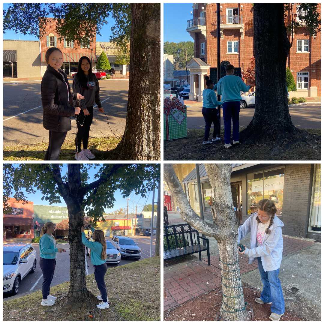 ​Kosciusko-Attala Career Tech Center students volunteer for Kosy Lights Project