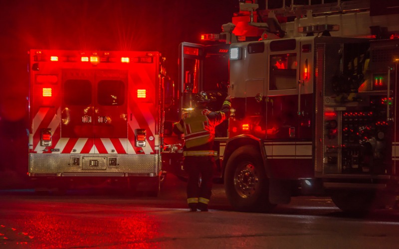 Truck Backs Into Vehicle, Pushes It Into Motel