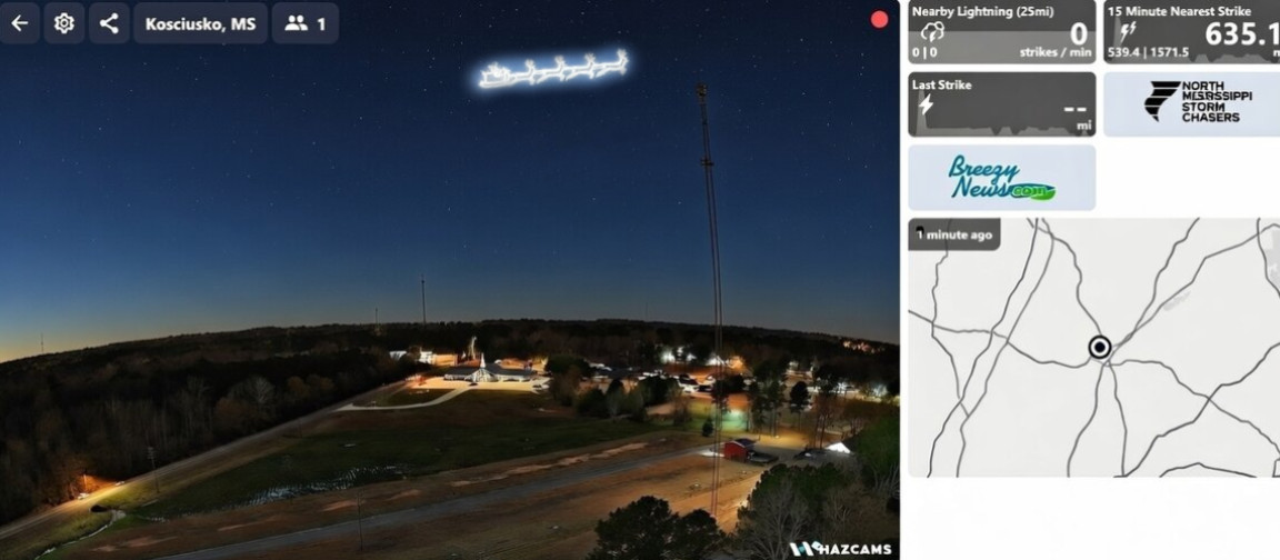 BreezyNews Skycam captures image of Santa Claus over Kosciusko