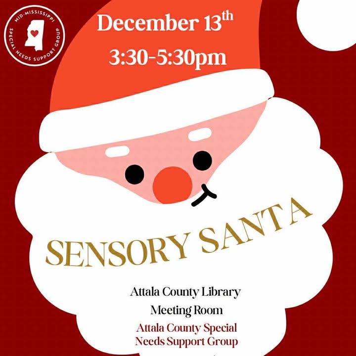 Sensory Santa event to be Held at Attala County Library
