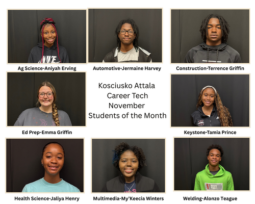 Photo: Career Tech Center announces November Students of the Month