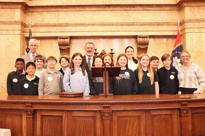 Photo: Presbyterian Day 6th graders get a Capitol tour with House Speaker Jason White