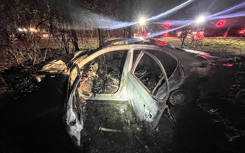 Car Burns Completely After Sunday Night Crash