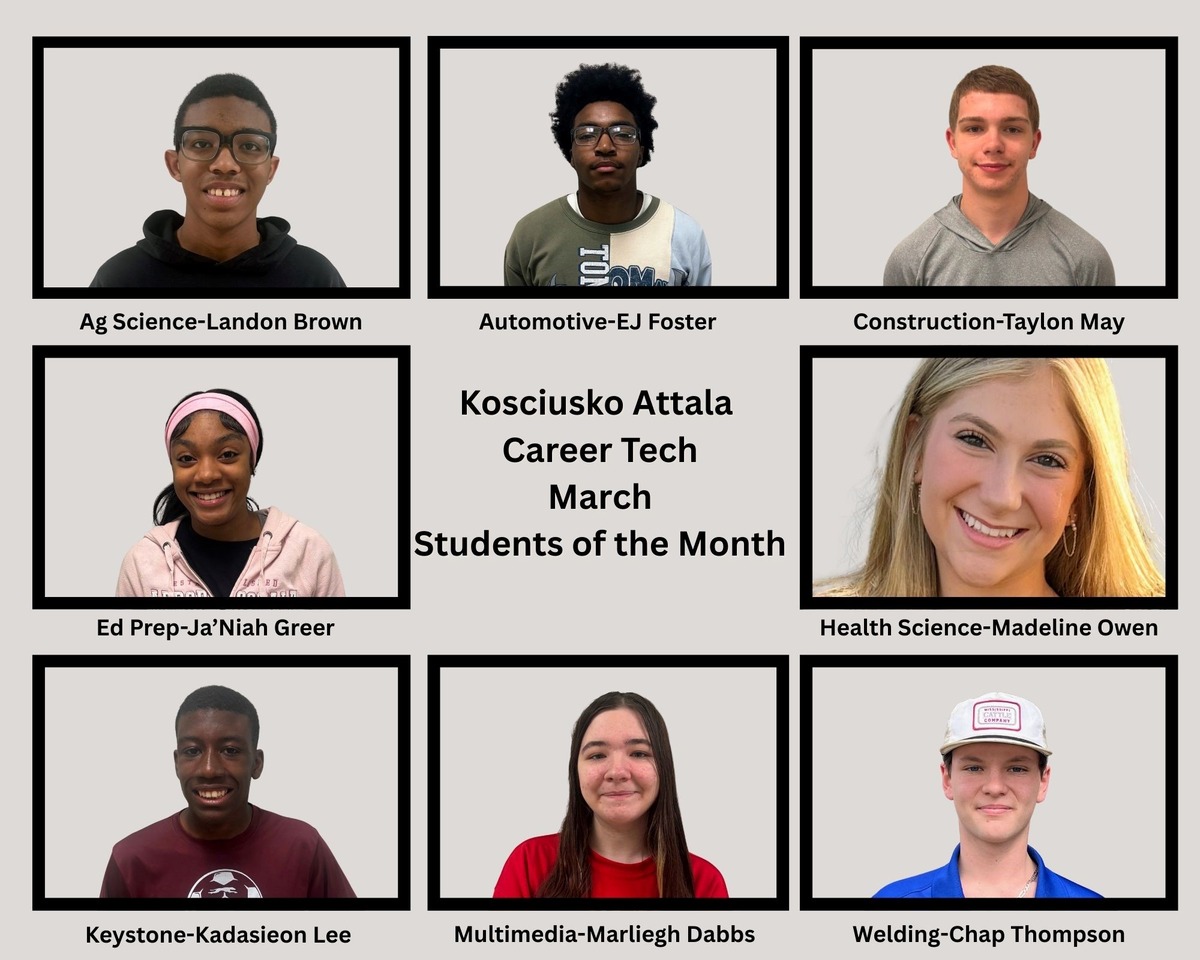 Photo: Career Tech Center announces March Students of the Month