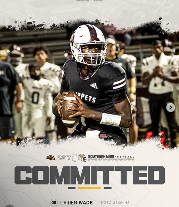Kosciusko junior QB Wade announces Southern Miss commitment