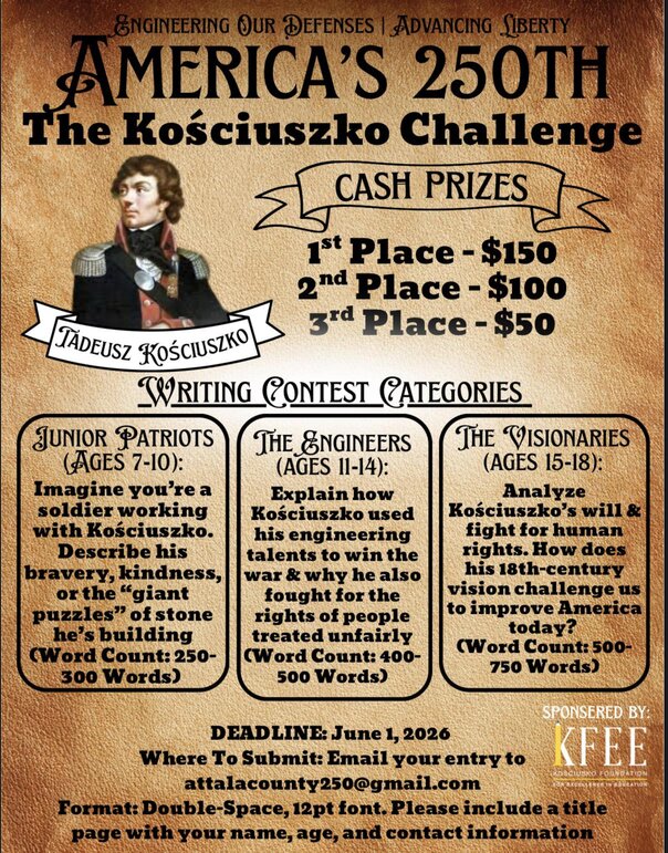 KFEE Announces Writing and Art Contests Ahead of America’s 250th Anniversary