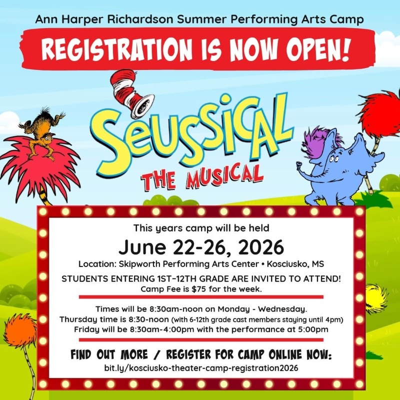 Seussical the Musical to be Held at Skipworth Performing Arts Center Friday, June 26