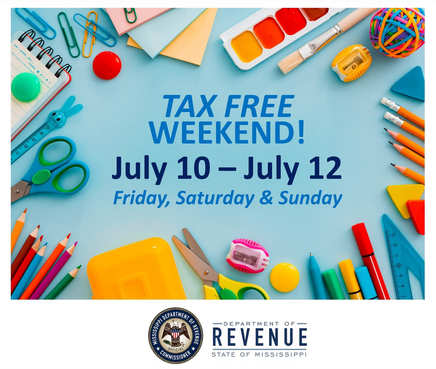 Mississippi Sales Tax Holiday Set for July 10–12