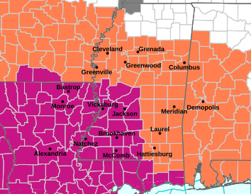 Storm Threat Shifts to the South