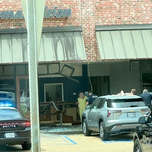 Vehicle Crashes into Thomas Vision Friday