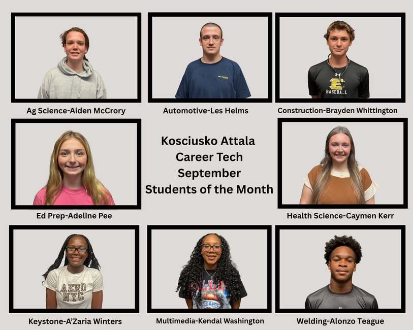 Photo: Career Tech Center announces September Students of the Month