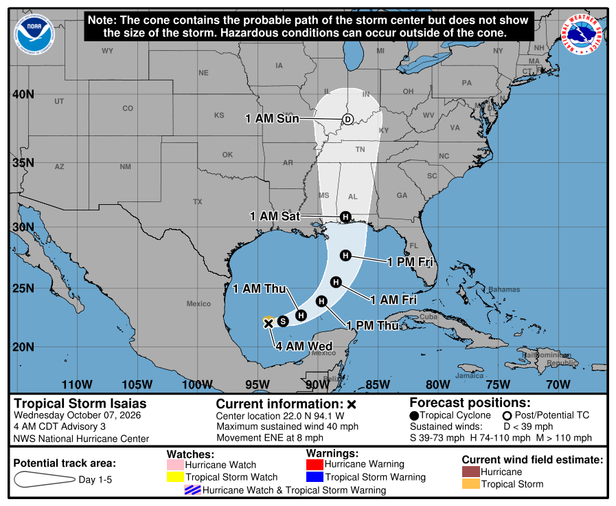 Tropical Storm Forms in the Gulf, Expected to Become a Hurricane