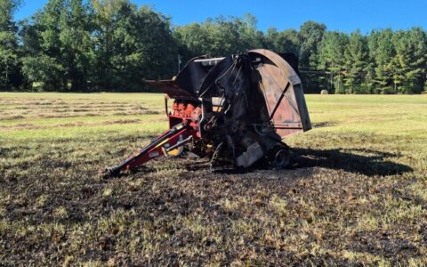 Hay bailer fire2